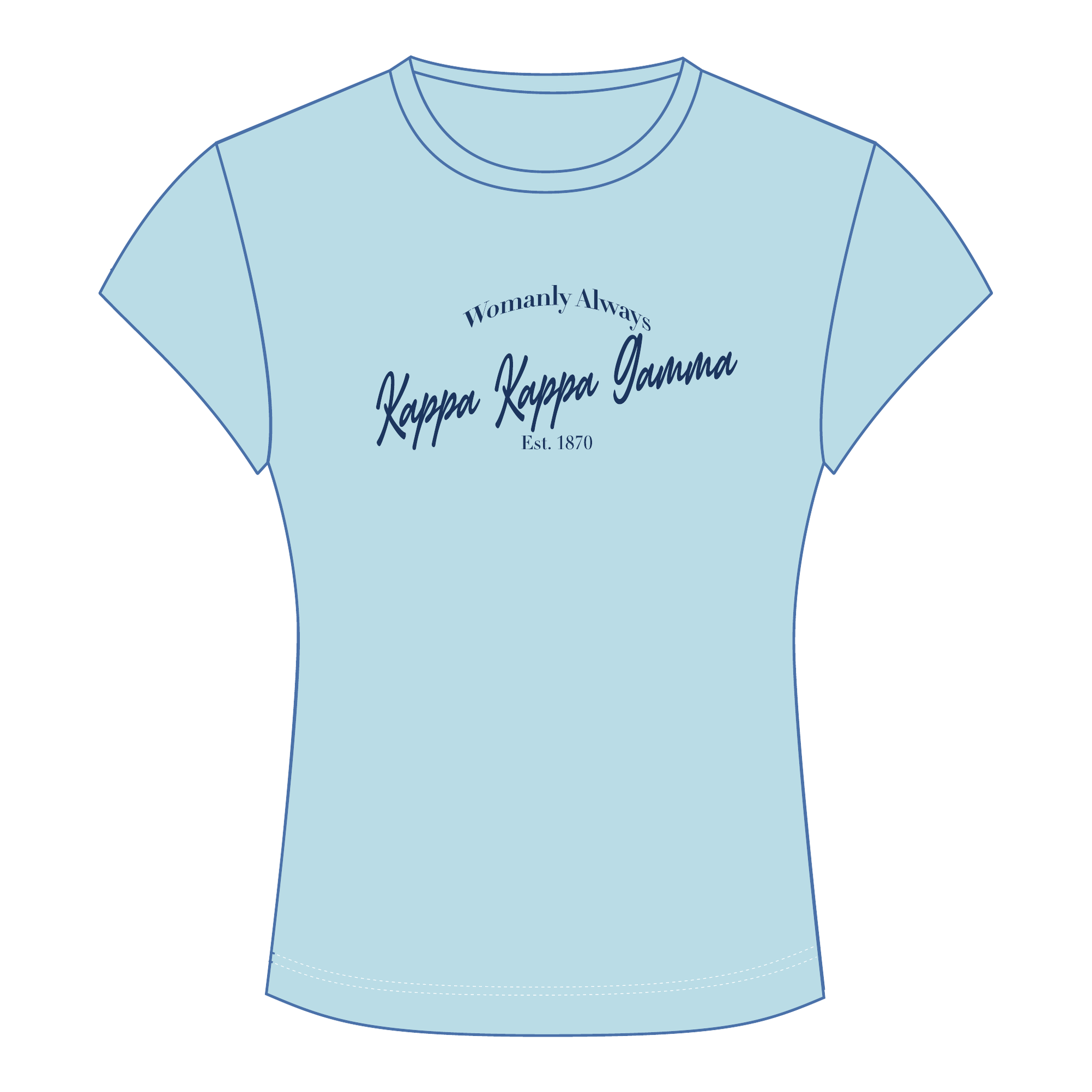 Kappa Kappa Gamma Baby Tee — Blue