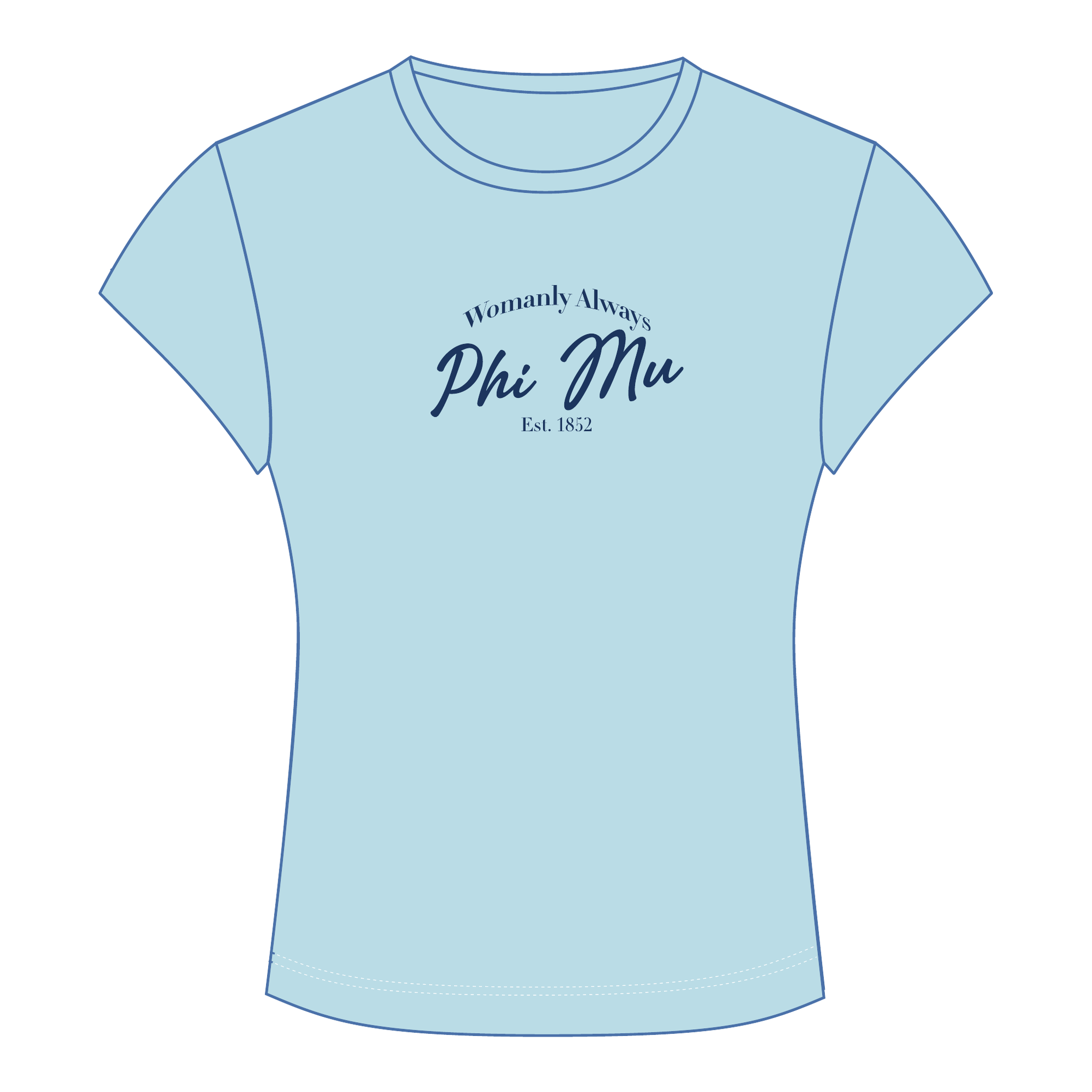 Phi Mu Baby Tee — Blue