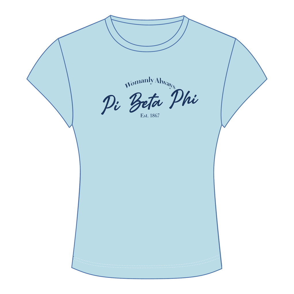 Pi Beta Phi Baby Tee — Blue
