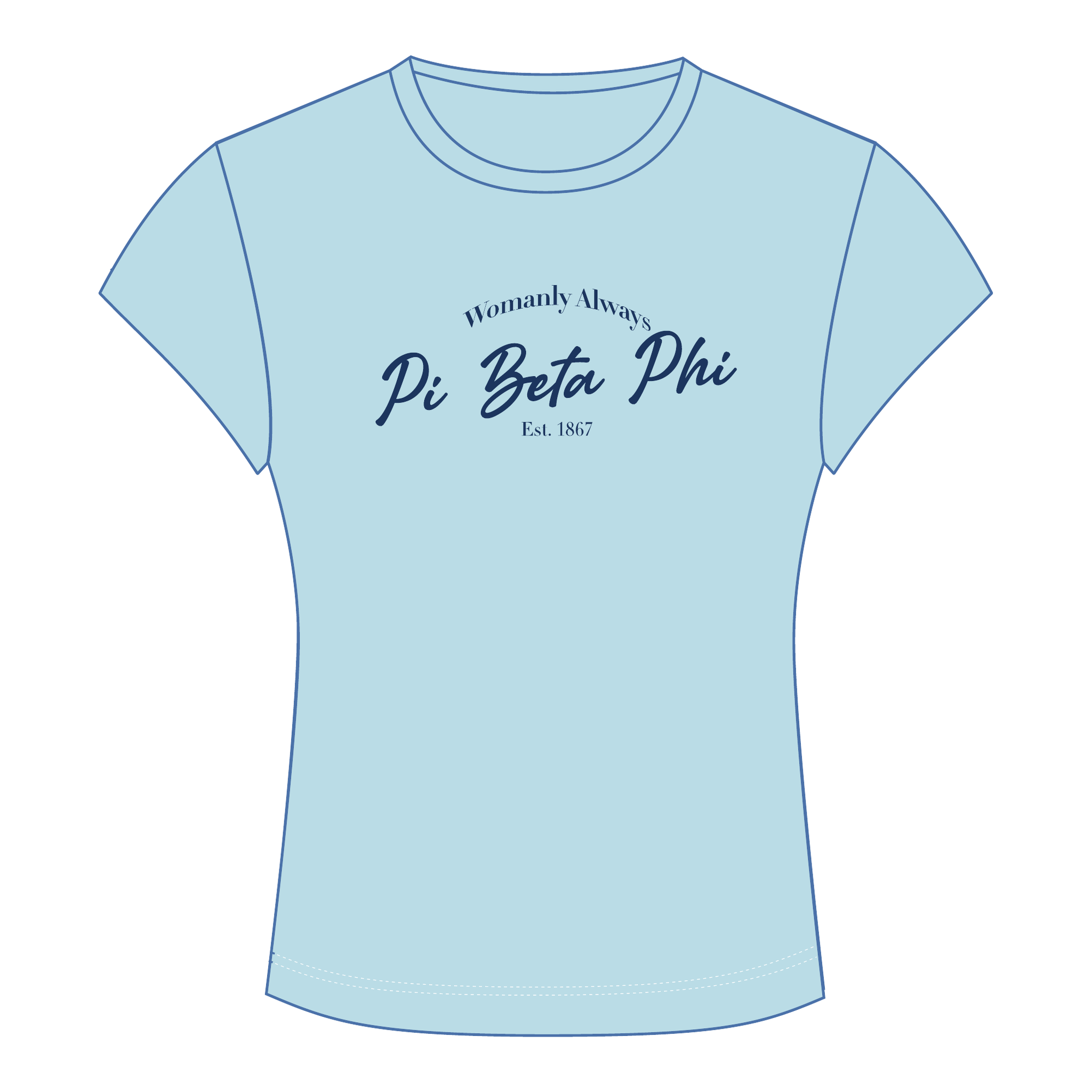 Pi Beta Phi Baby Tee — Blue