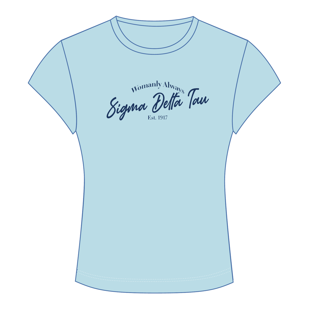 Sigma Delta Tau Baby Tee — Blue