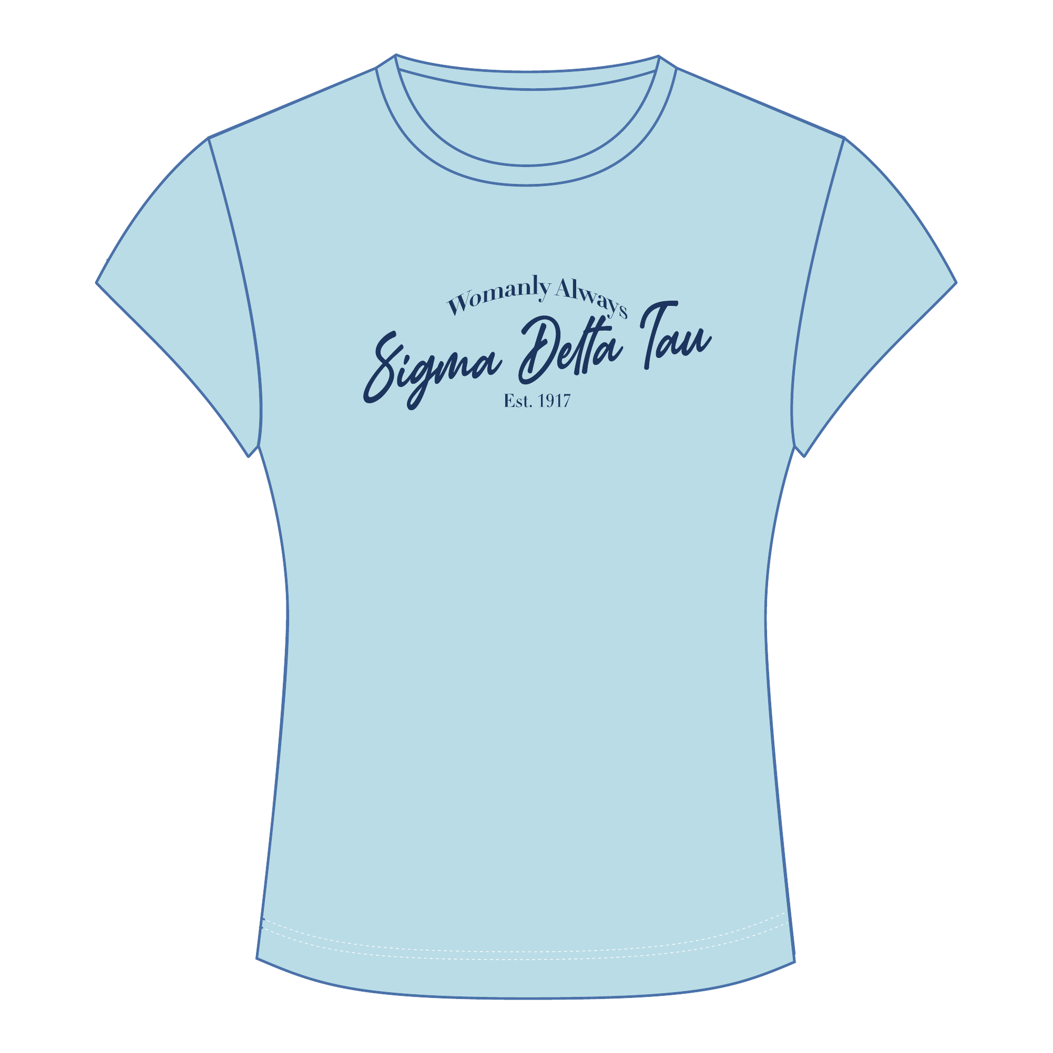 Sigma Delta Tau Baby Tee — Blue