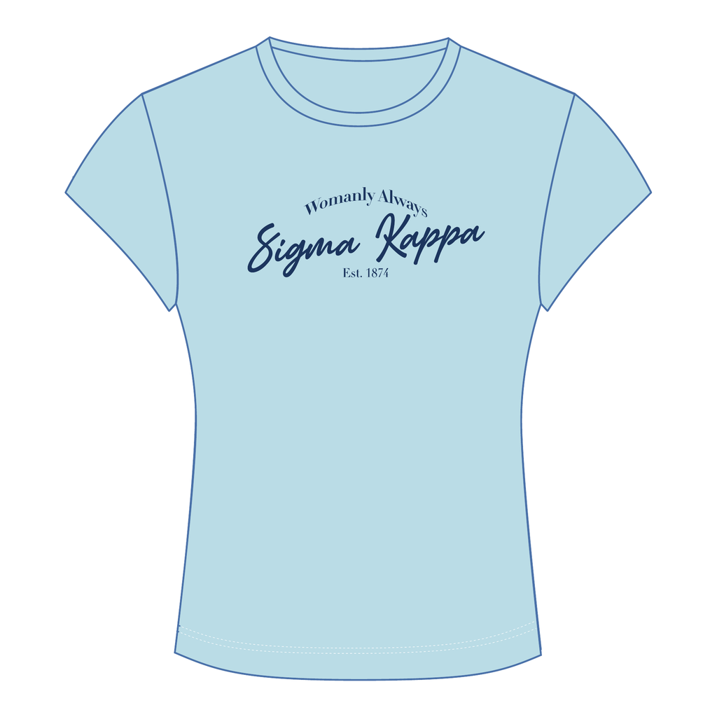 Sigma Kappa Baby Tee — Blue
