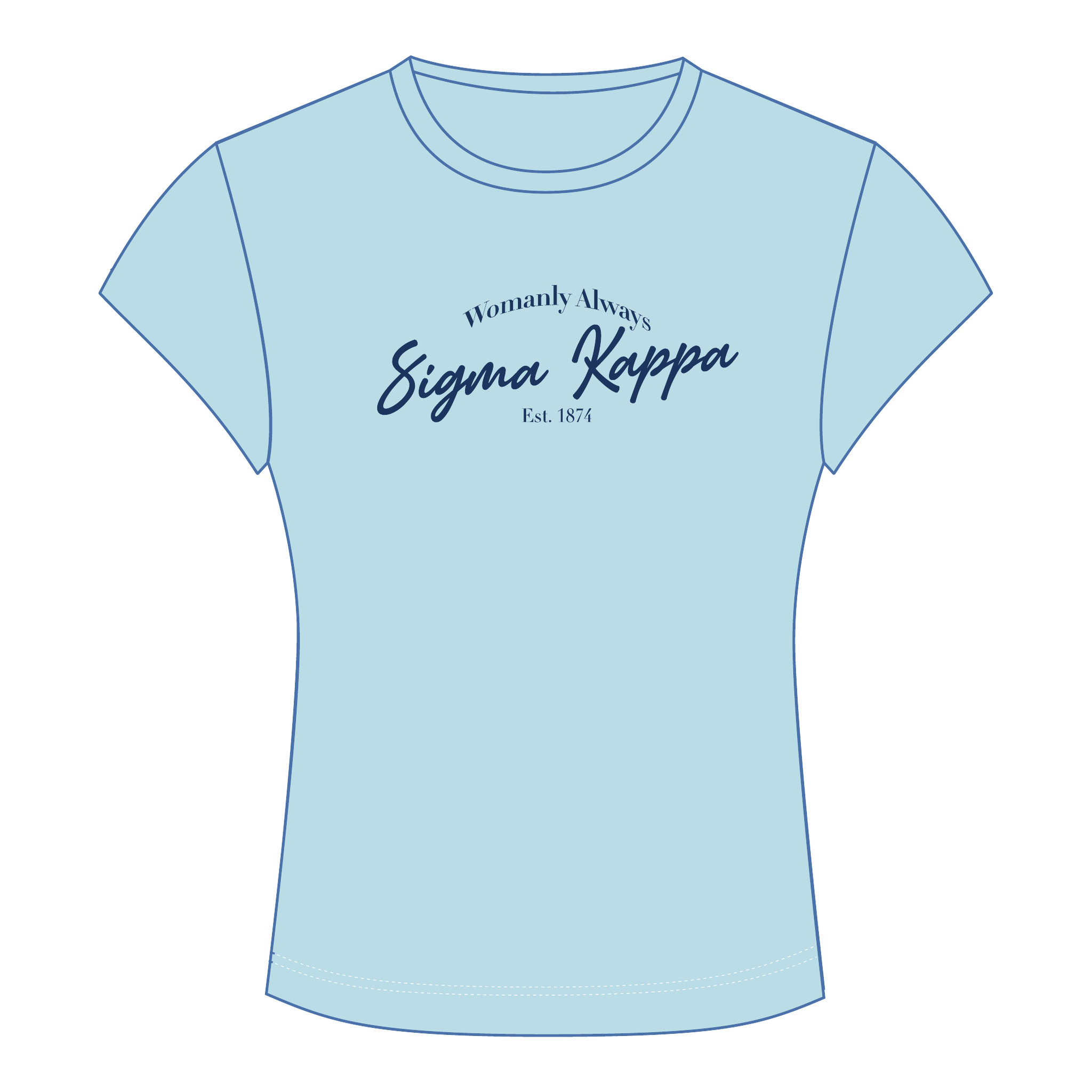 Sigma Kappa Baby Tee — Blue