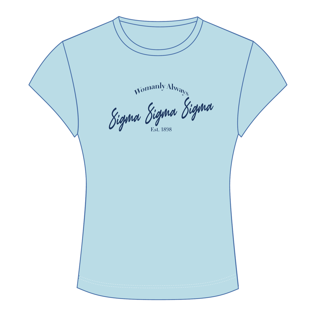 Sigma Sigma Sigma Baby Tee — Blue