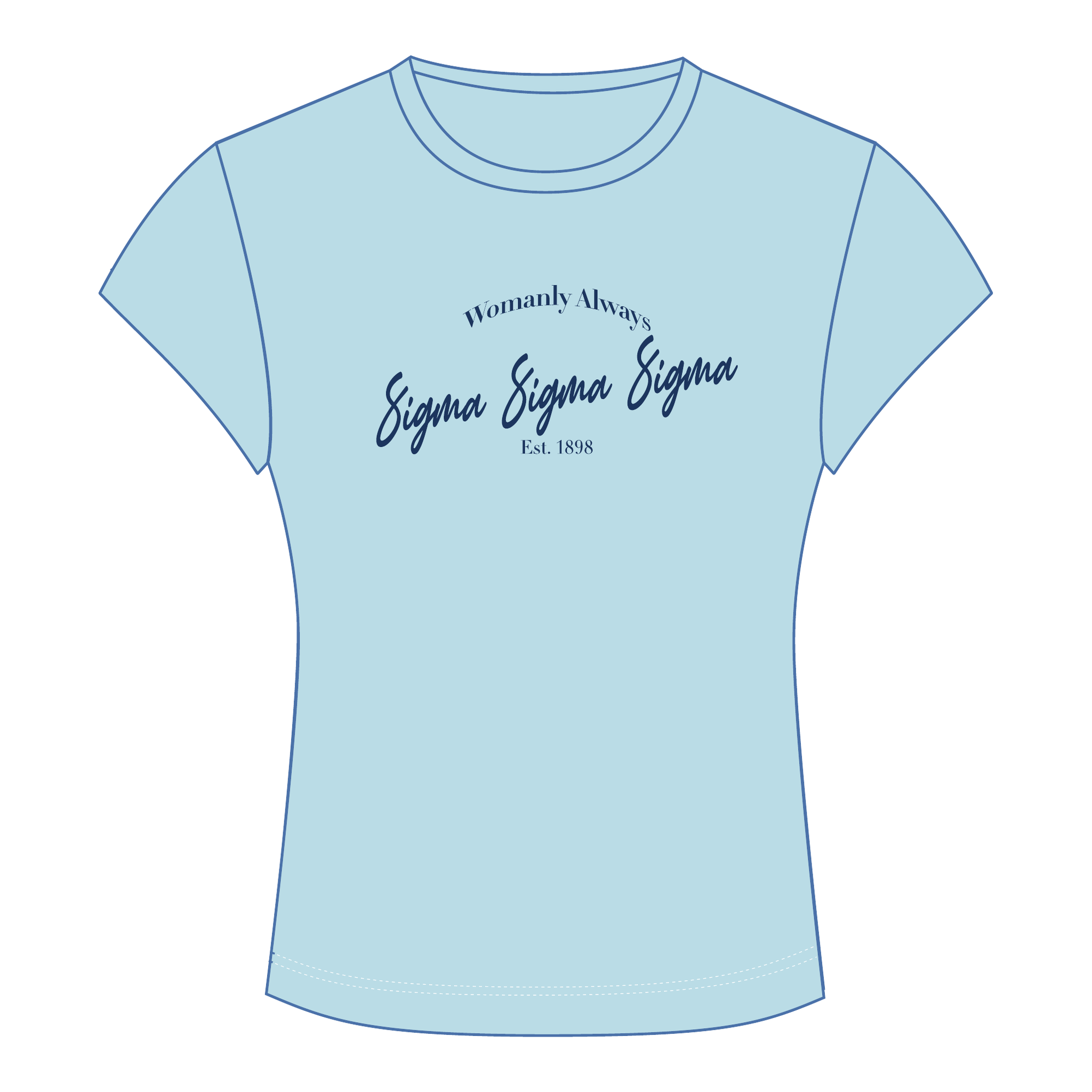 Sigma Sigma Sigma Baby Tee — Blue