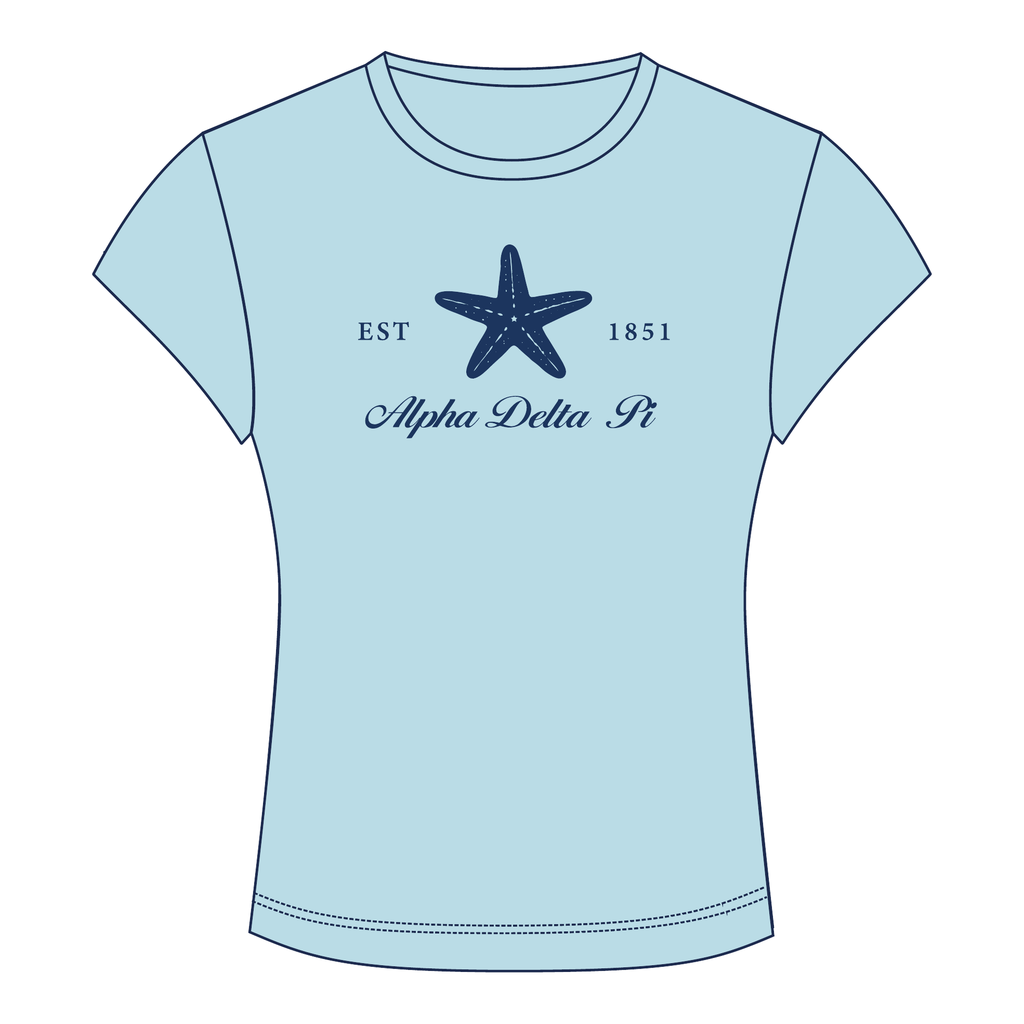 Alpha Delta Pi Baby Tee — Blue
