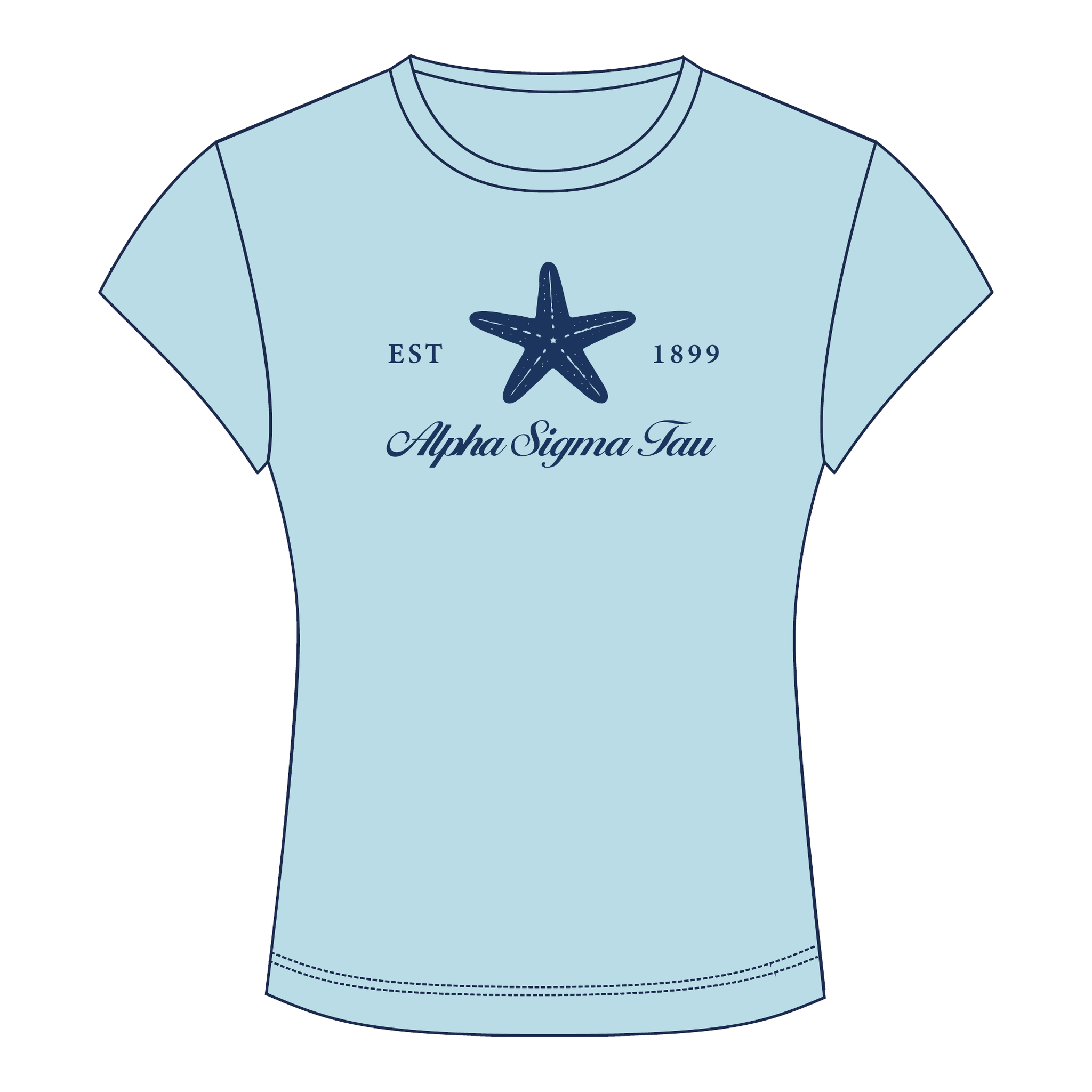Alpha Sigma Alpha Baby Tee — Blue