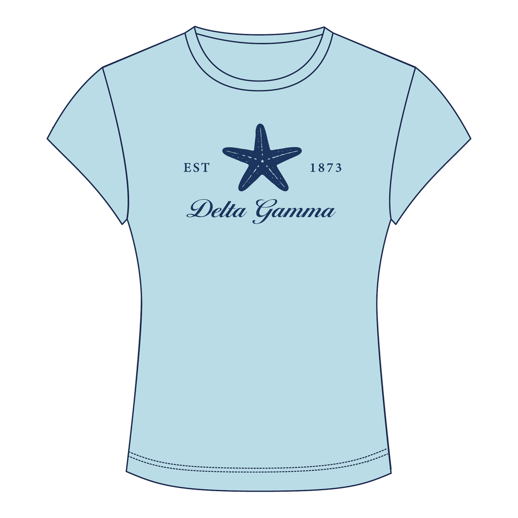 Delta Gamma Baby Tee — Blue