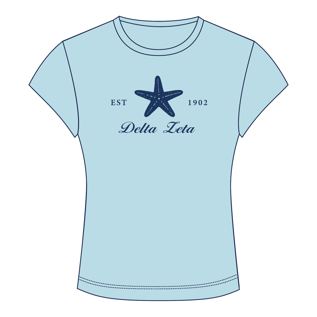 Delta Zeta Baby Tee — Blue