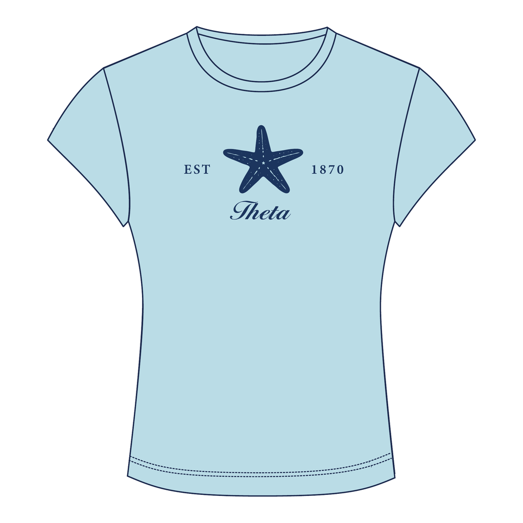 Kappa Alpha Theta Baby Tee — Blue