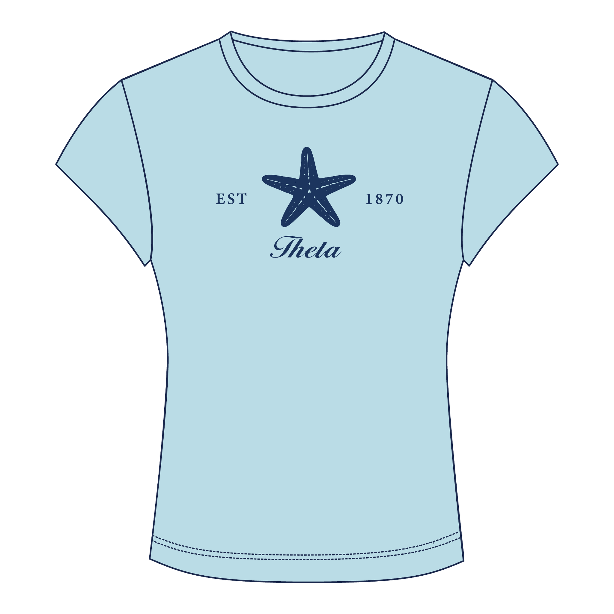Kappa Alpha Theta Baby Tee — Blue