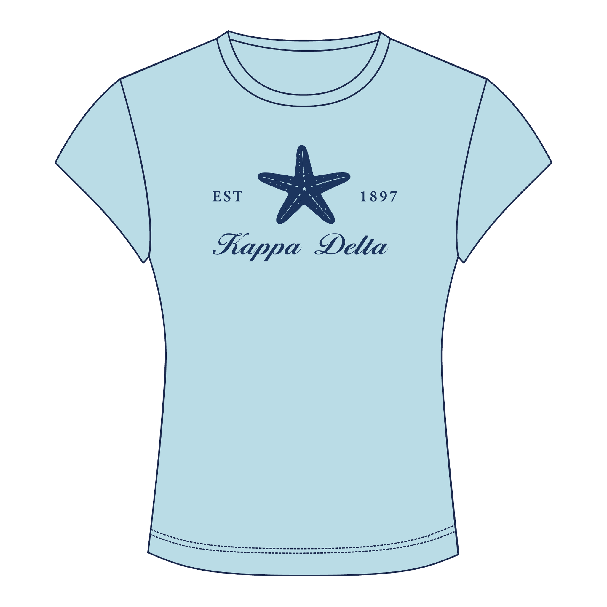 Kappa Delta Baby Tee — Blue