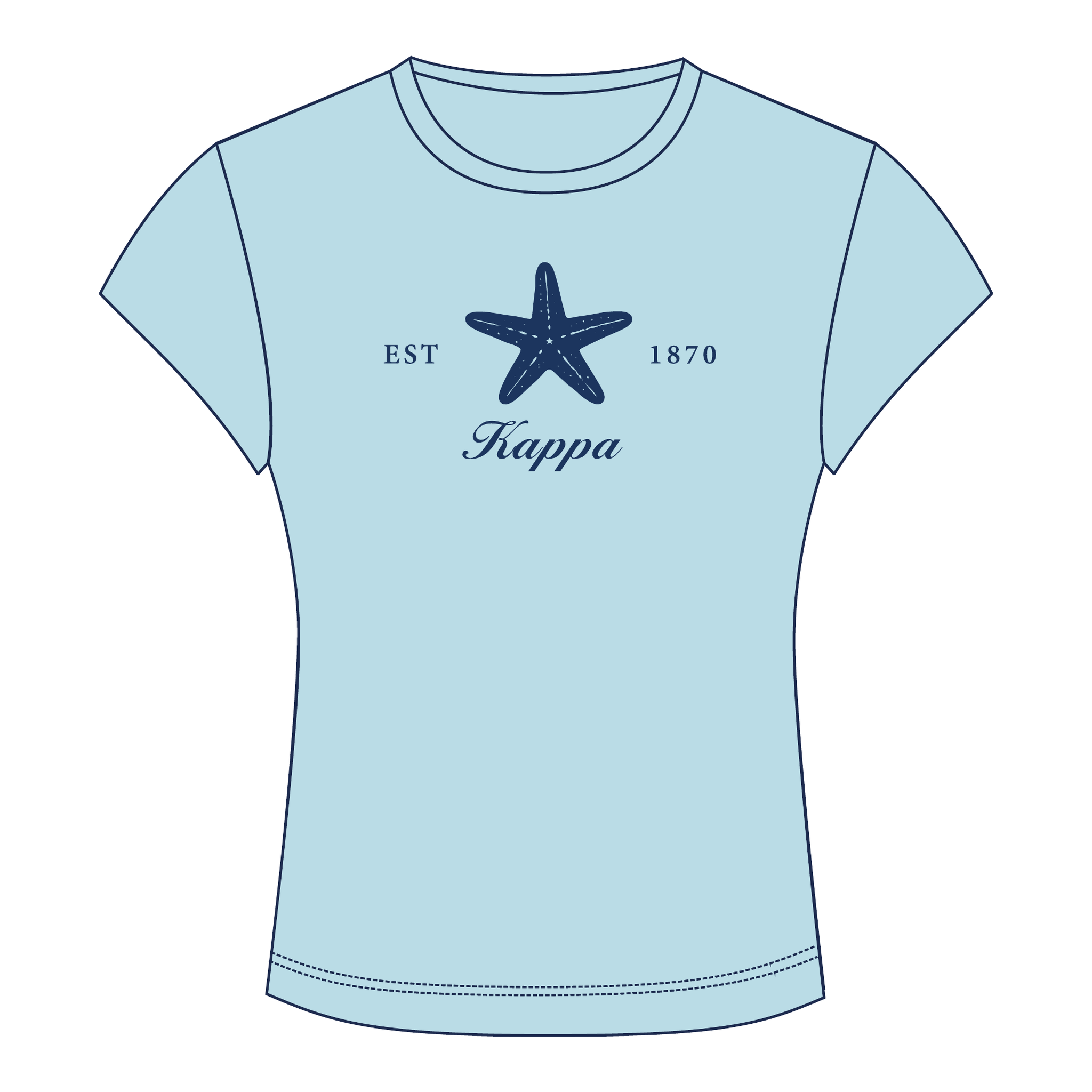 Kappa Kappa Gamma Baby Tee — Blue