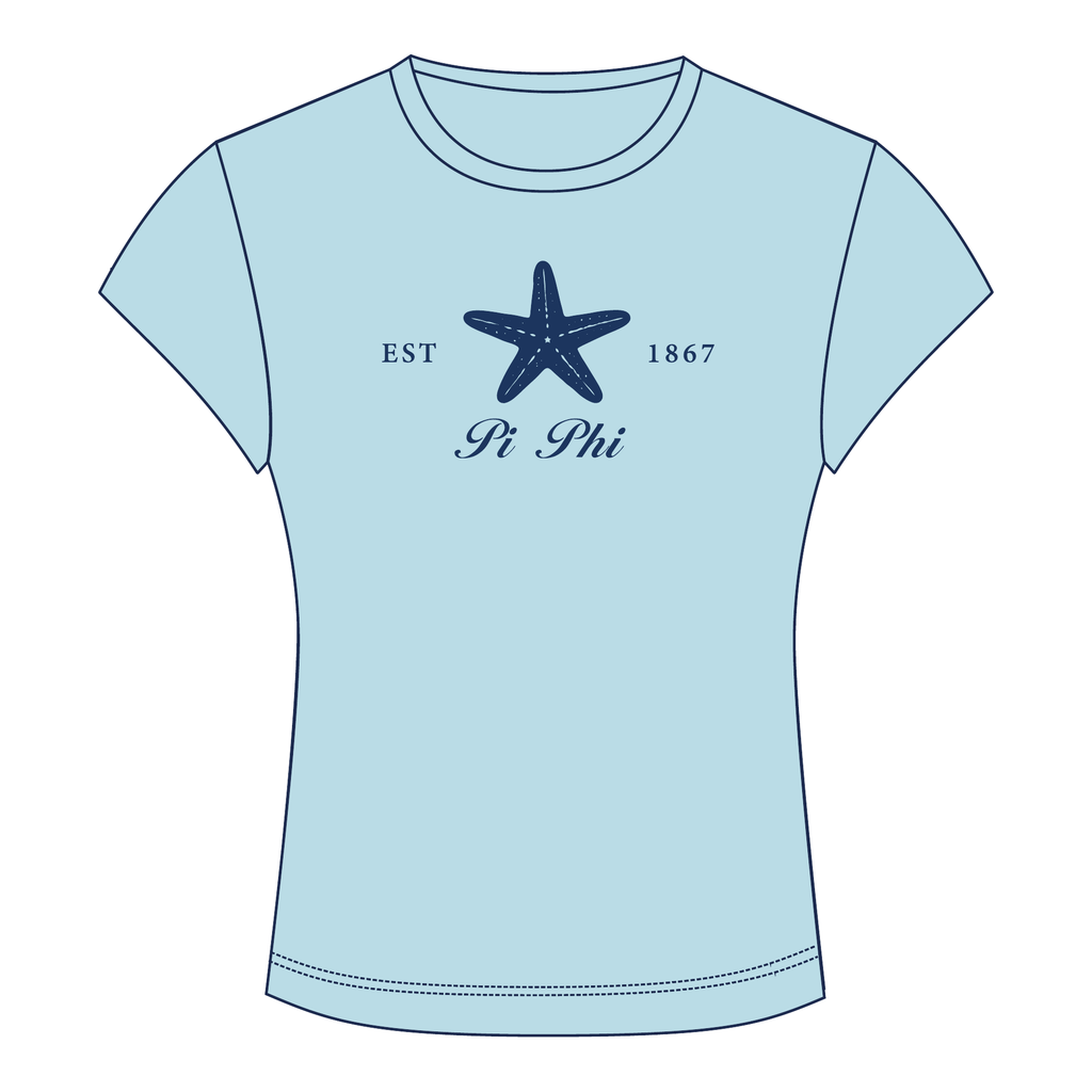 Pi Beta Phi Baby Tee — Blue