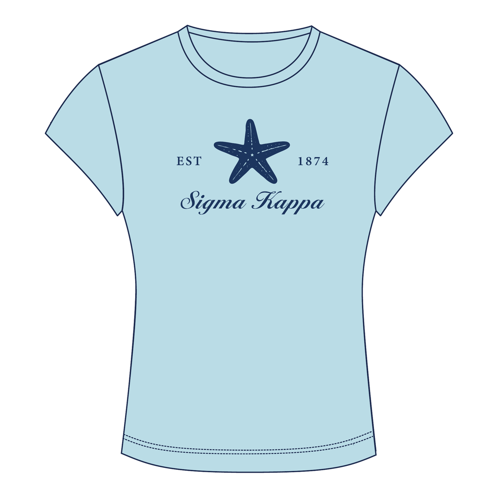 Sigma Kappa Baby Tee — Blue