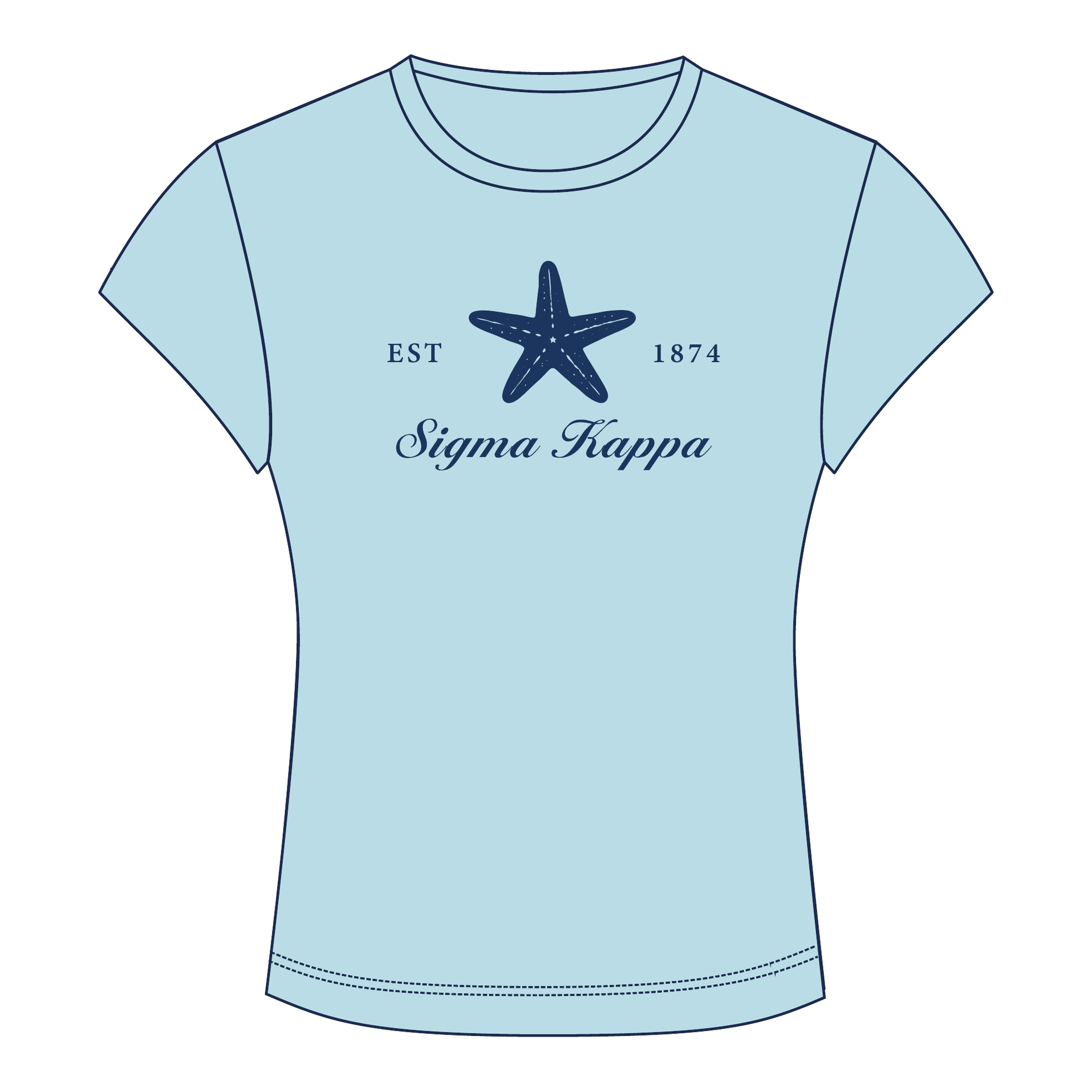 Sigma Kappa Baby Tee — Blue