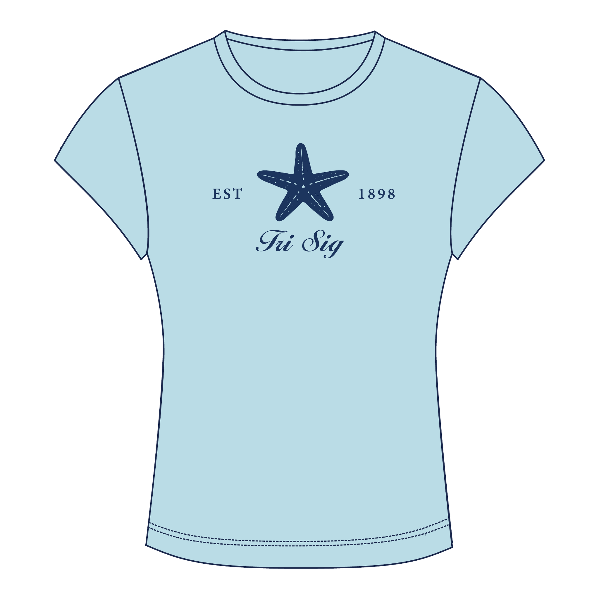 Sigma Sigma Sigma Baby Tee — Blue