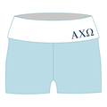 Alpha Chi Omega Fold Over Shorts — Blue