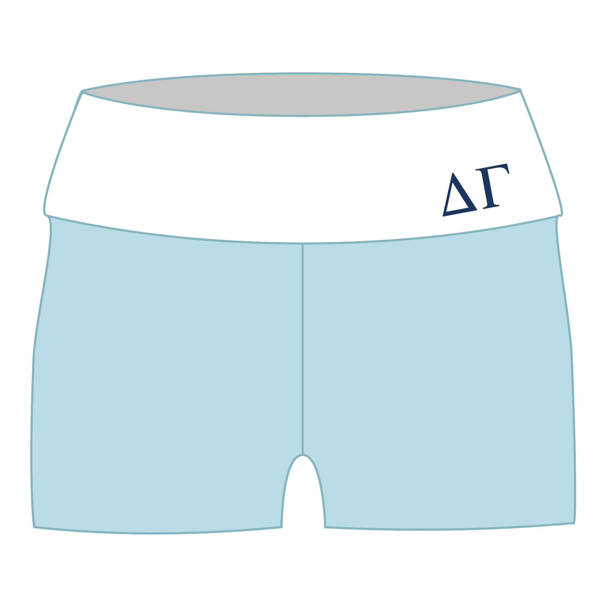 Delta Gamma Fold Over Shorts — Blue
