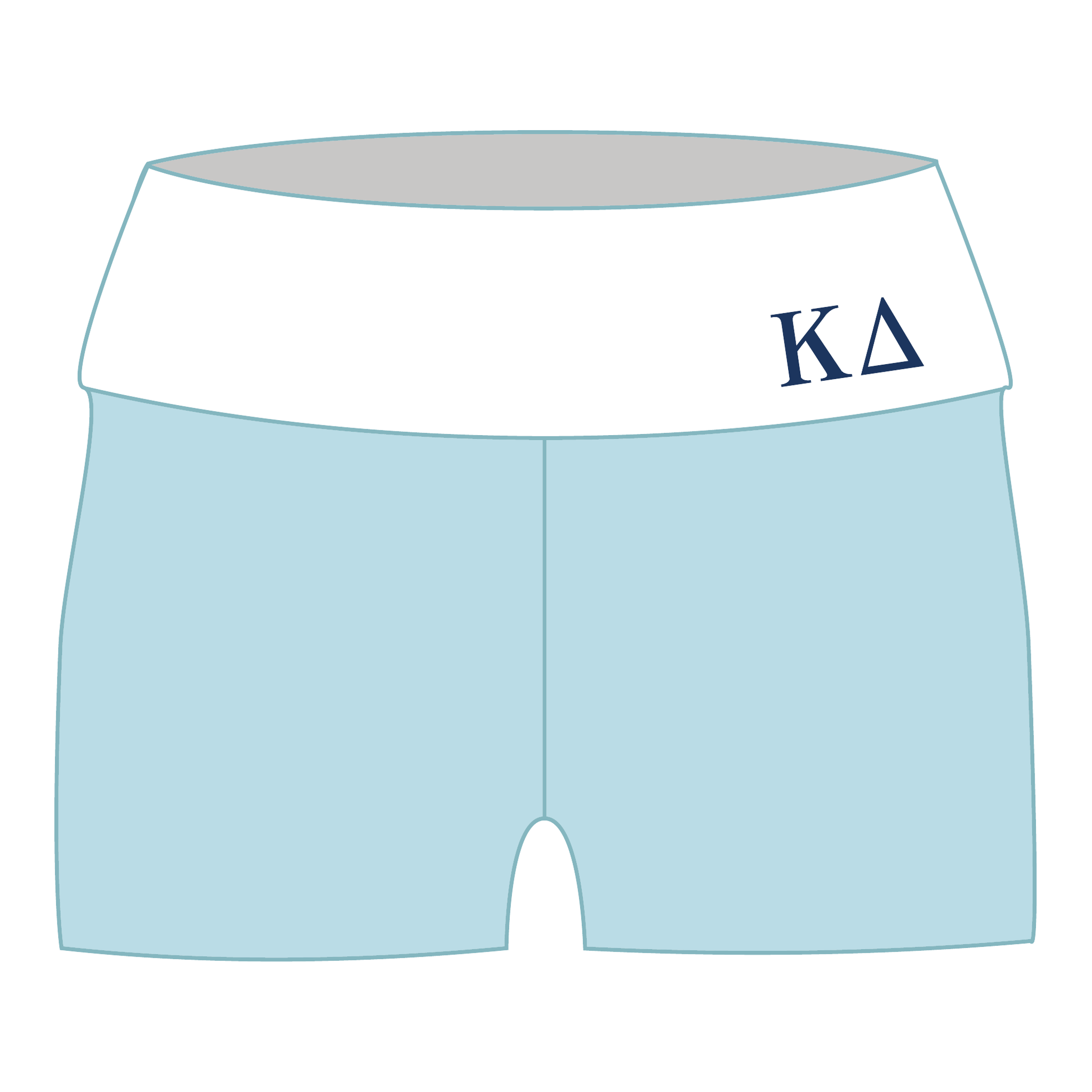 Kappa Delta Fold Over Shorts — Blue