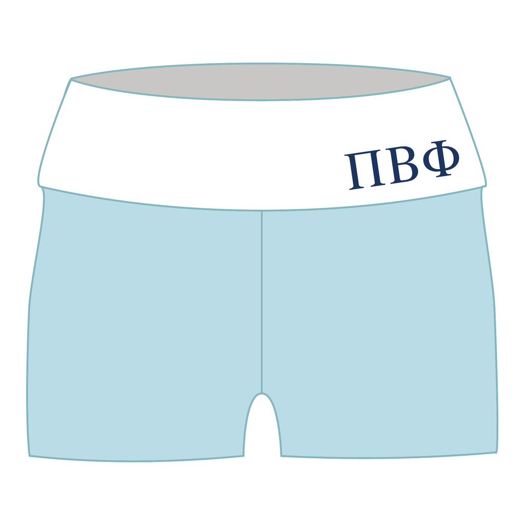 Pi Beta Phi Fold Over Shorts — Blue