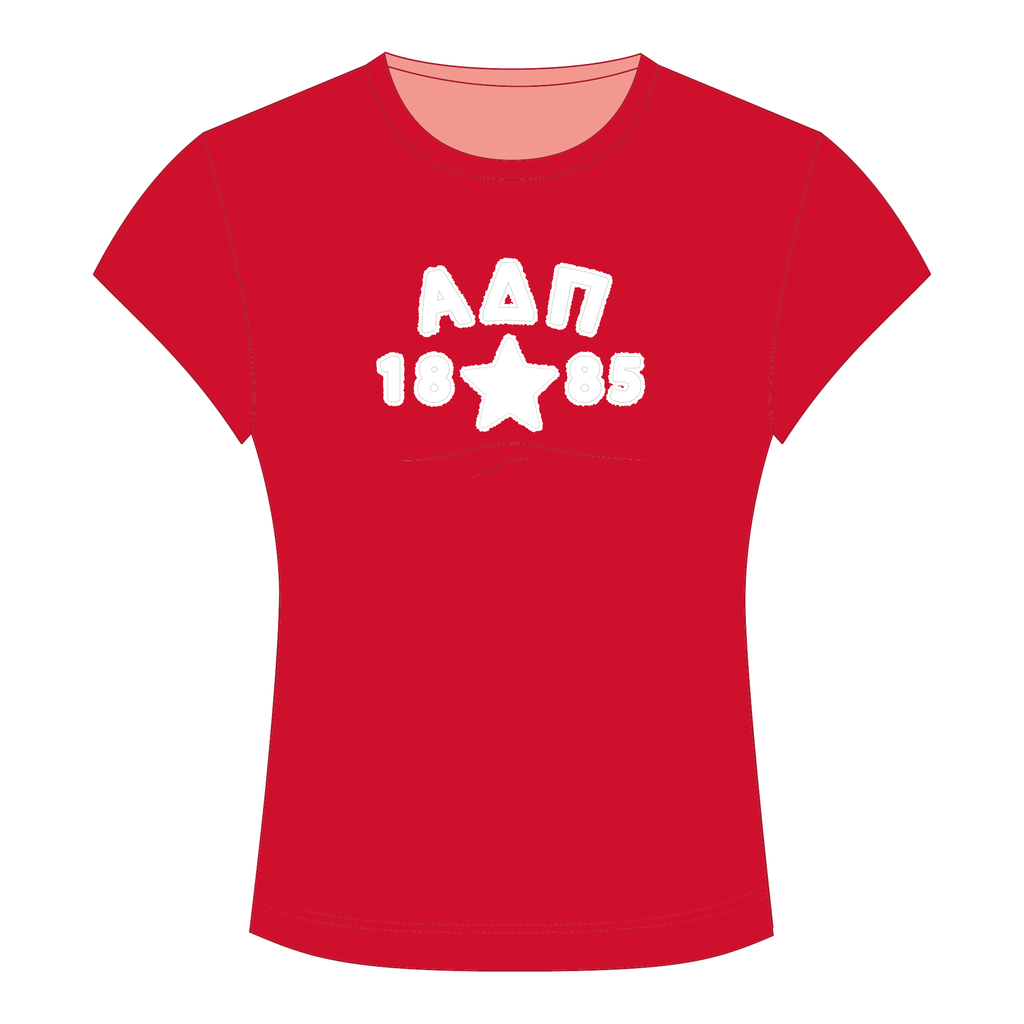 Alpha Delta Pi Baby Tee — Red