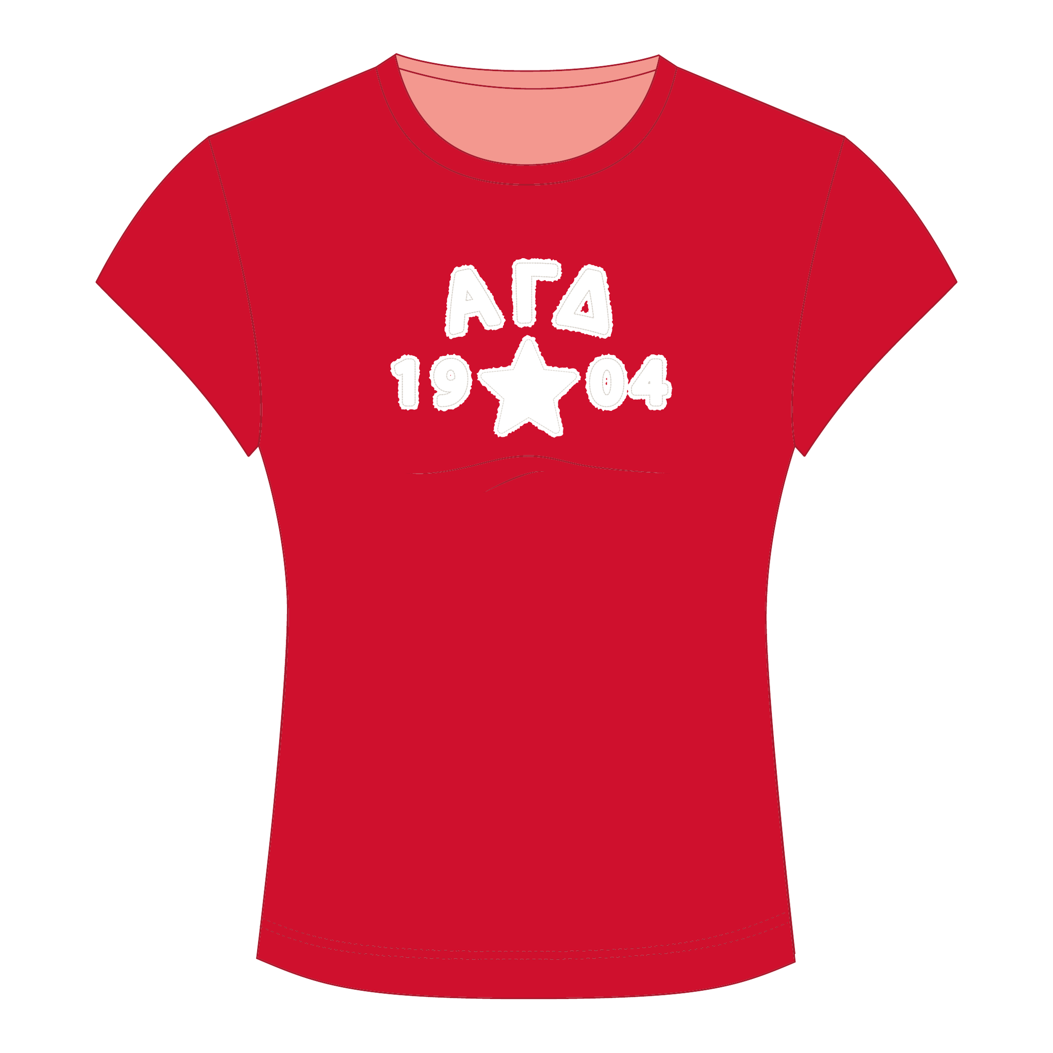 Alpha Gamma Delta Baby Tee — Red