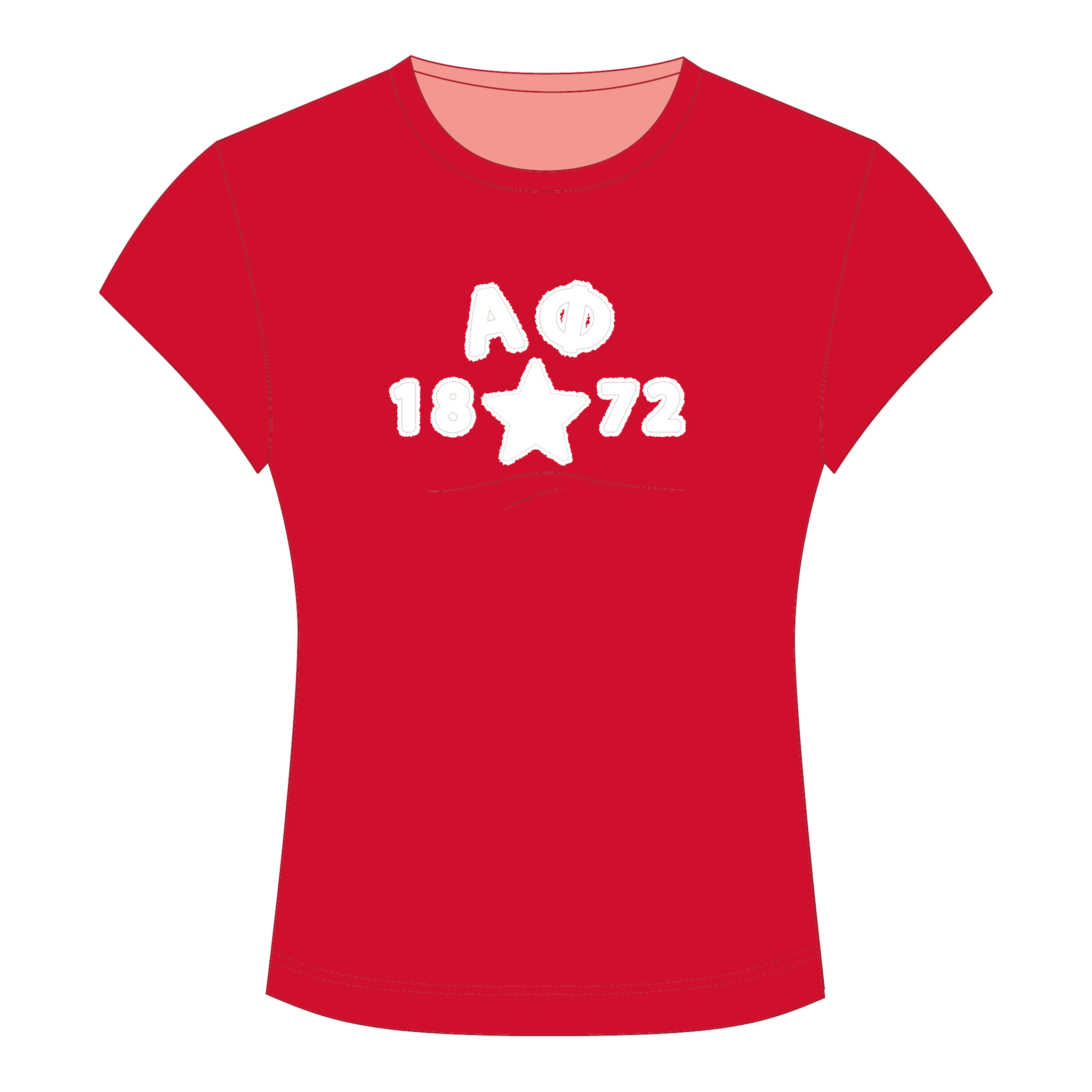 Alpha Phi Baby Tee — Red