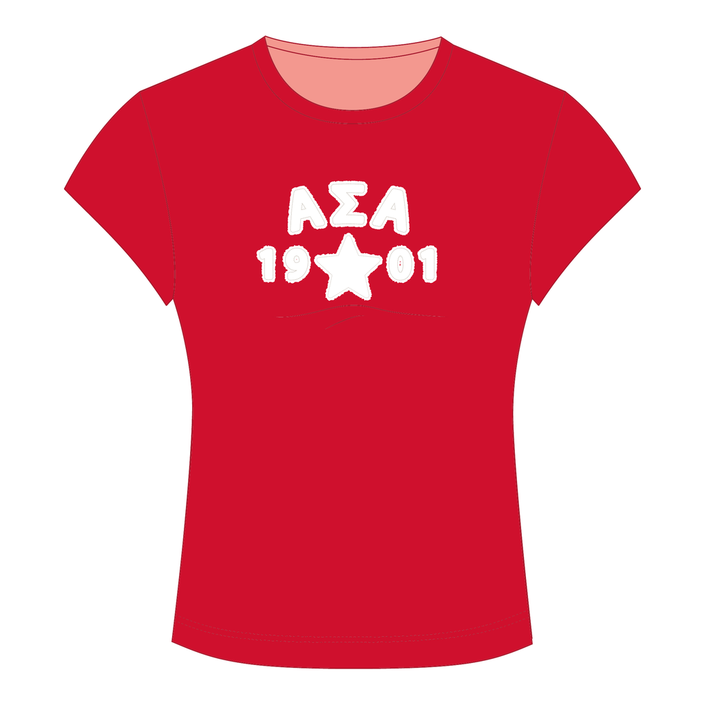 Alpha Sigma Alpha Baby Tee — Red