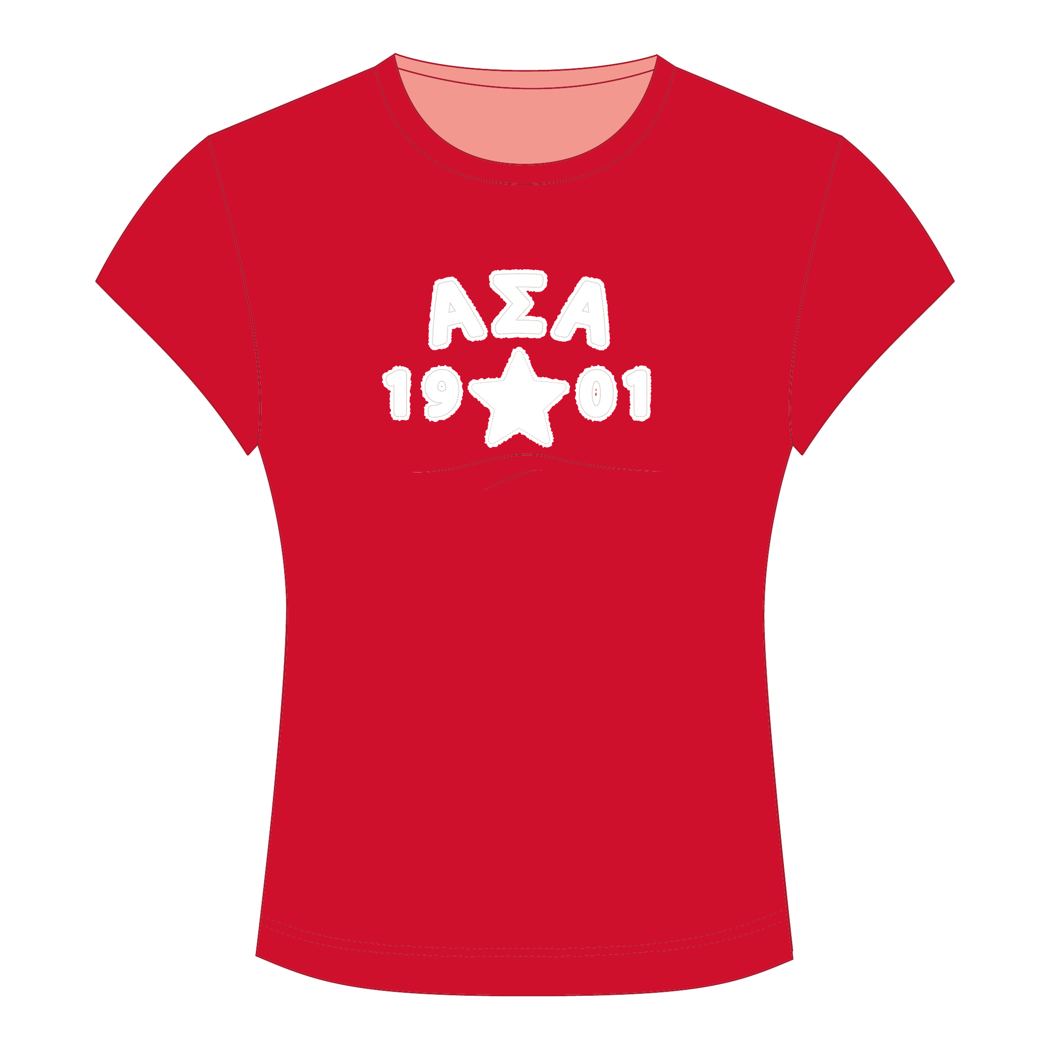 Alpha Sigma Alpha Baby Tee — Red
