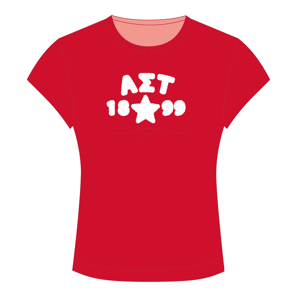 Alpha Sigma Tau Baby Tee — Red