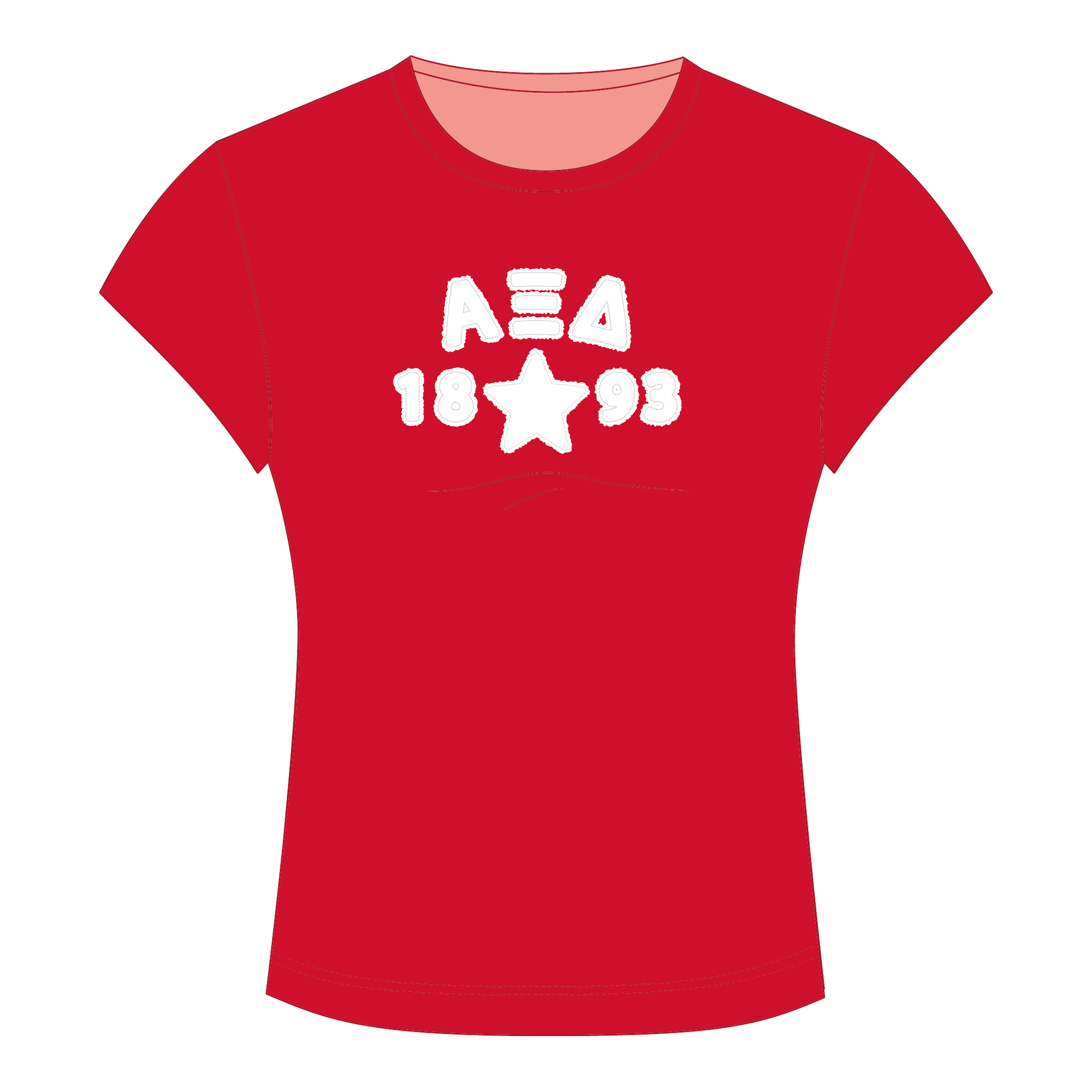 Alpha Xi Delta Baby Tee — Red