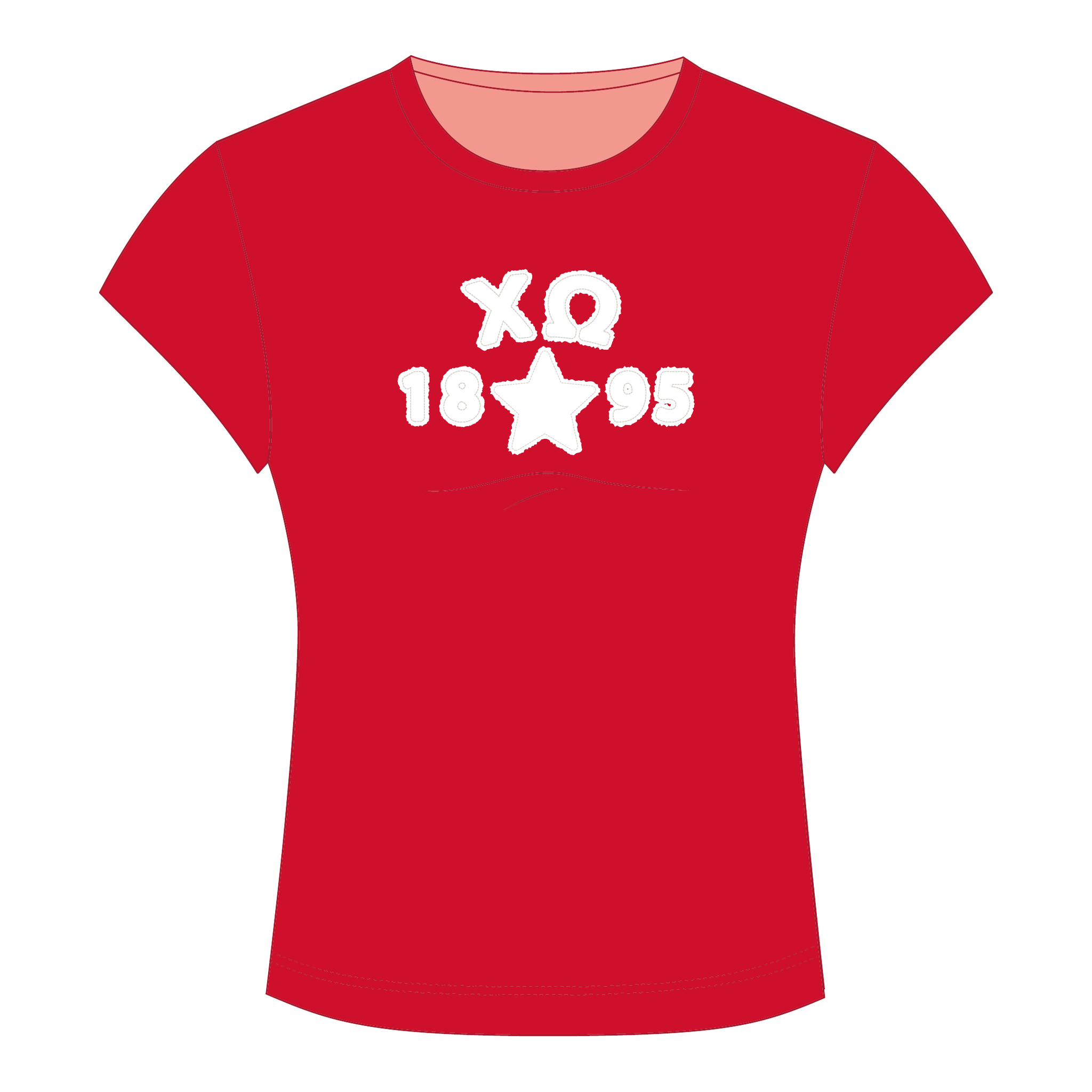 Chi Omega Baby Tee — Red