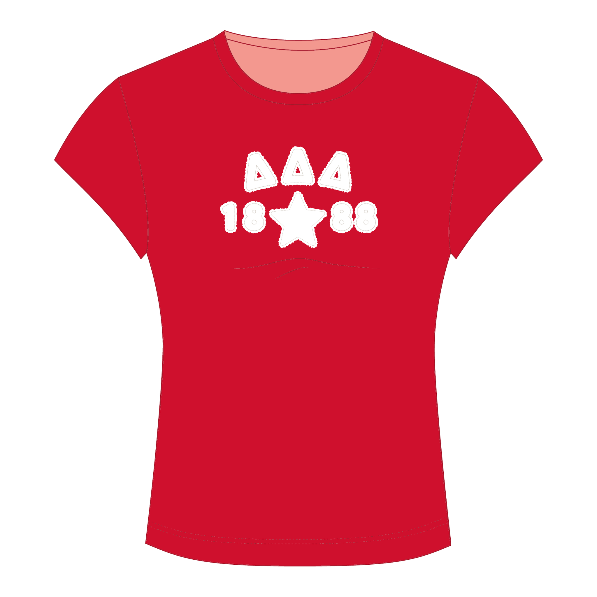 Delta Delta Delta Baby Tee — Red