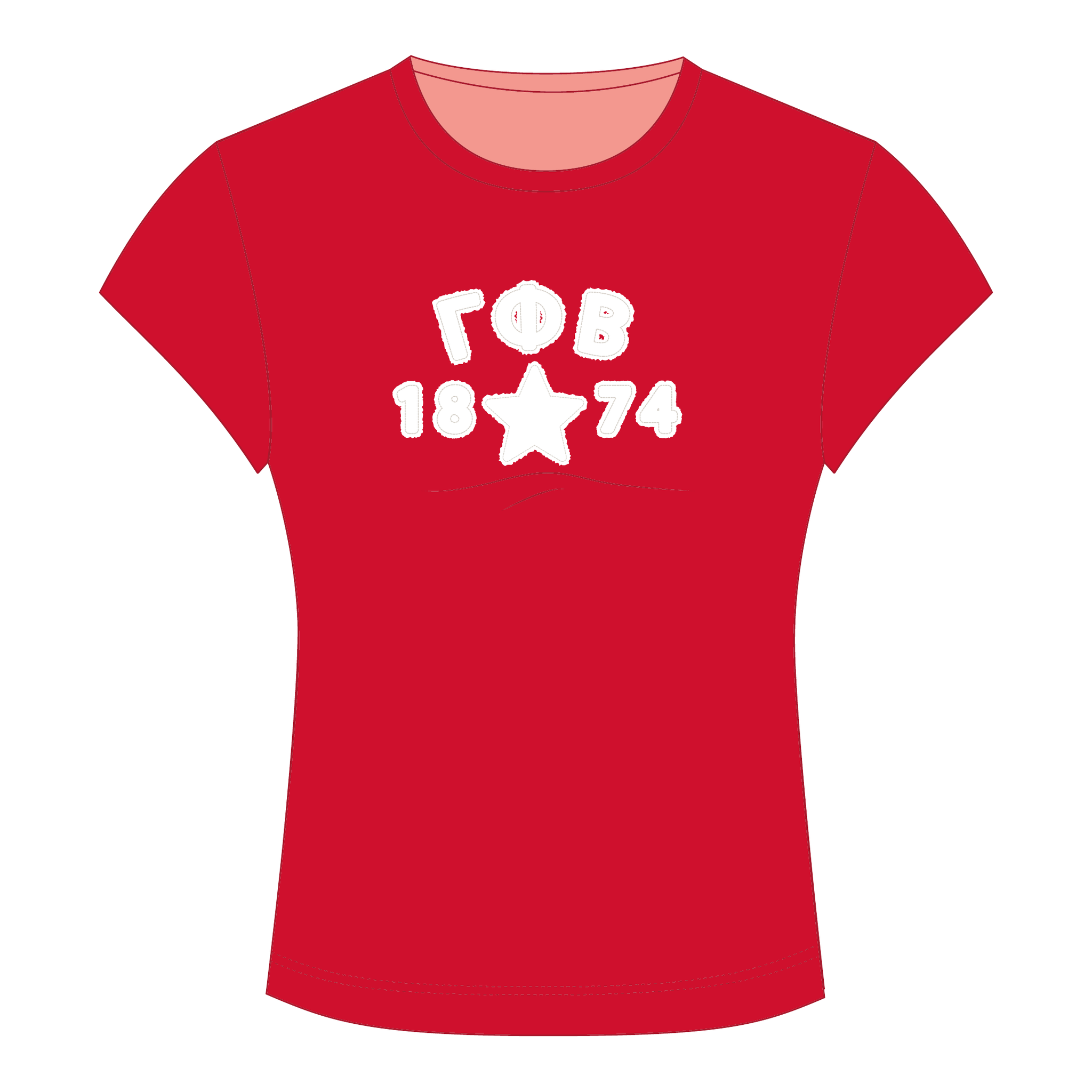 Gamma Phi Beta Baby Tee — Red