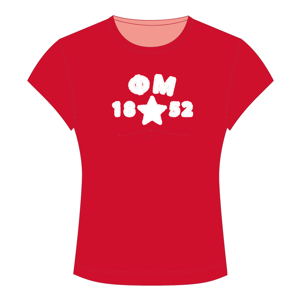 Phi Mu Baby Tee — Red