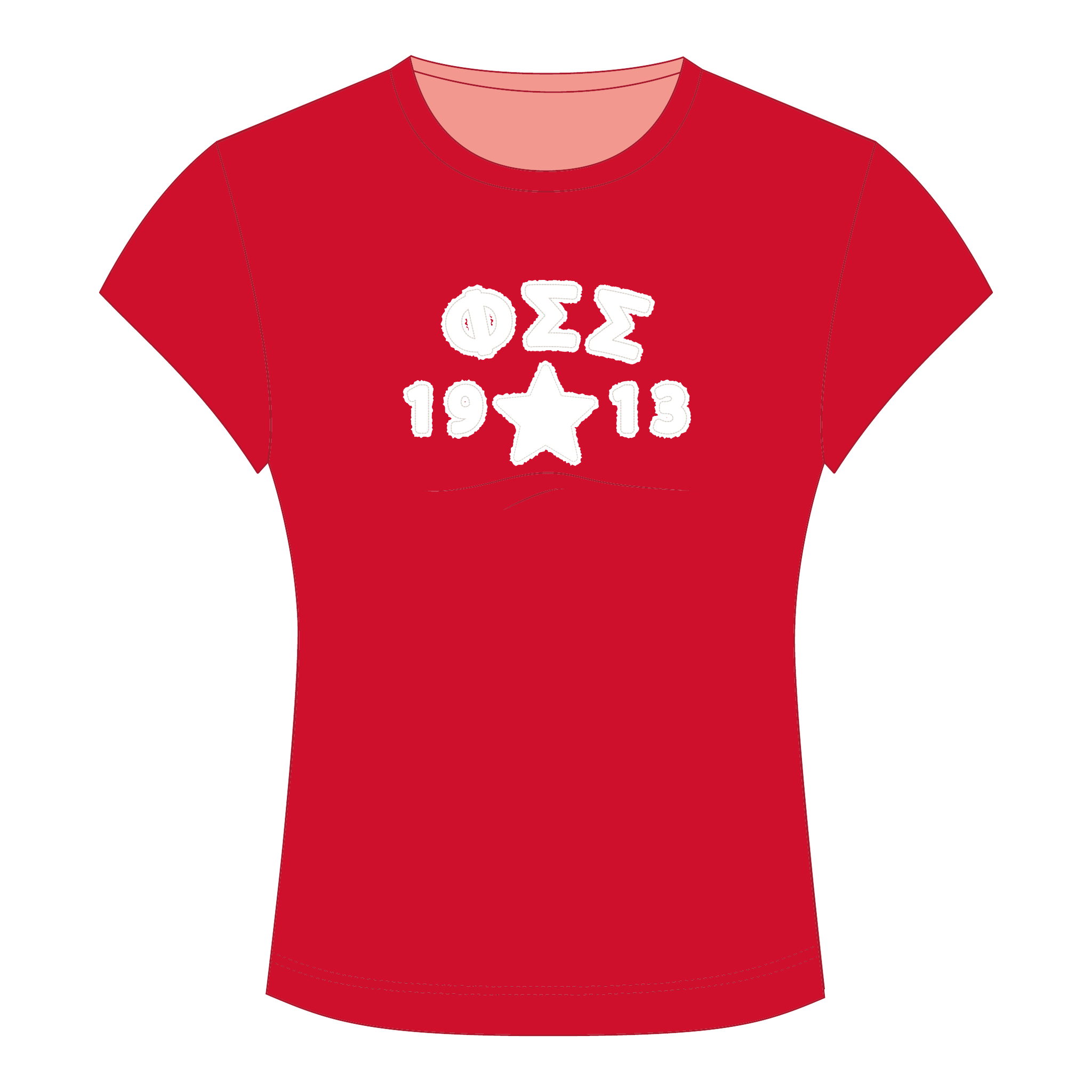 Phi Sigma Sigma Baby Tee — Red