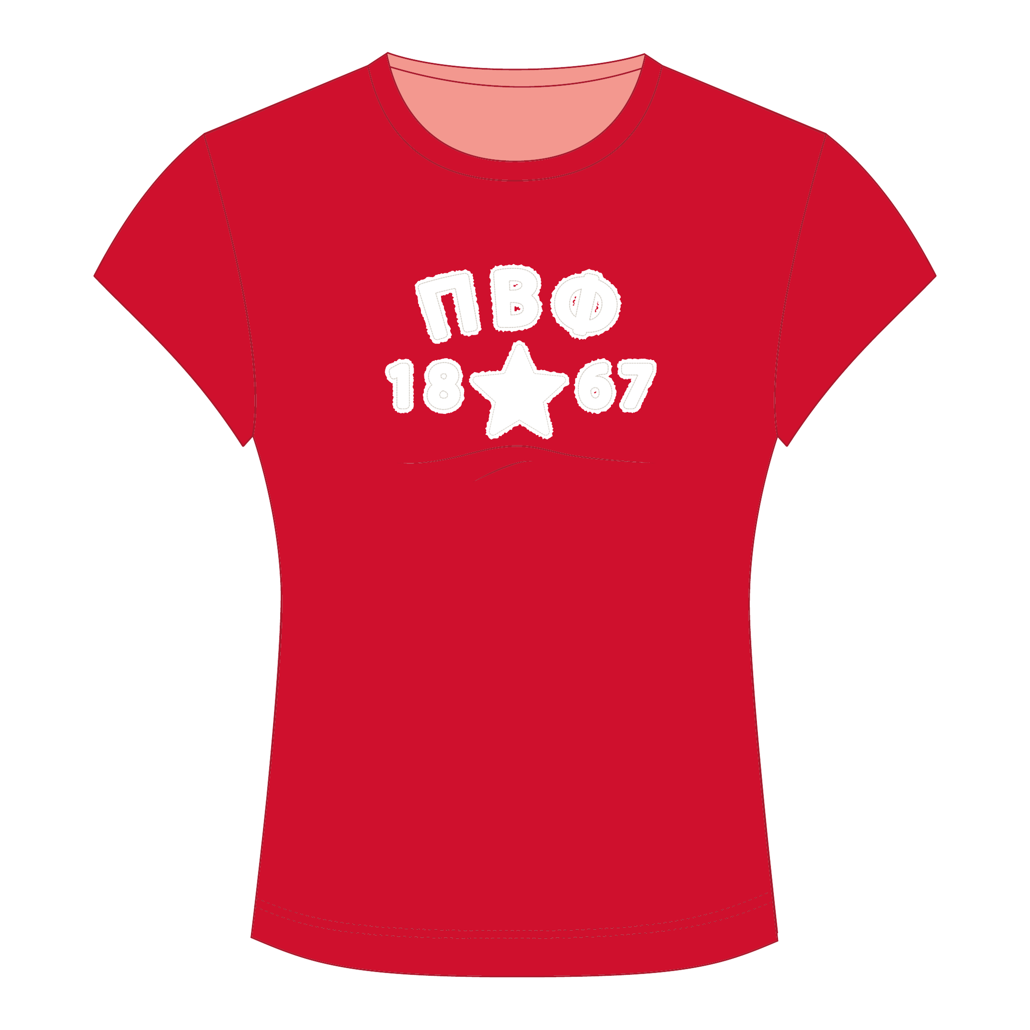 Pi Beta Phi Baby Tee — Red