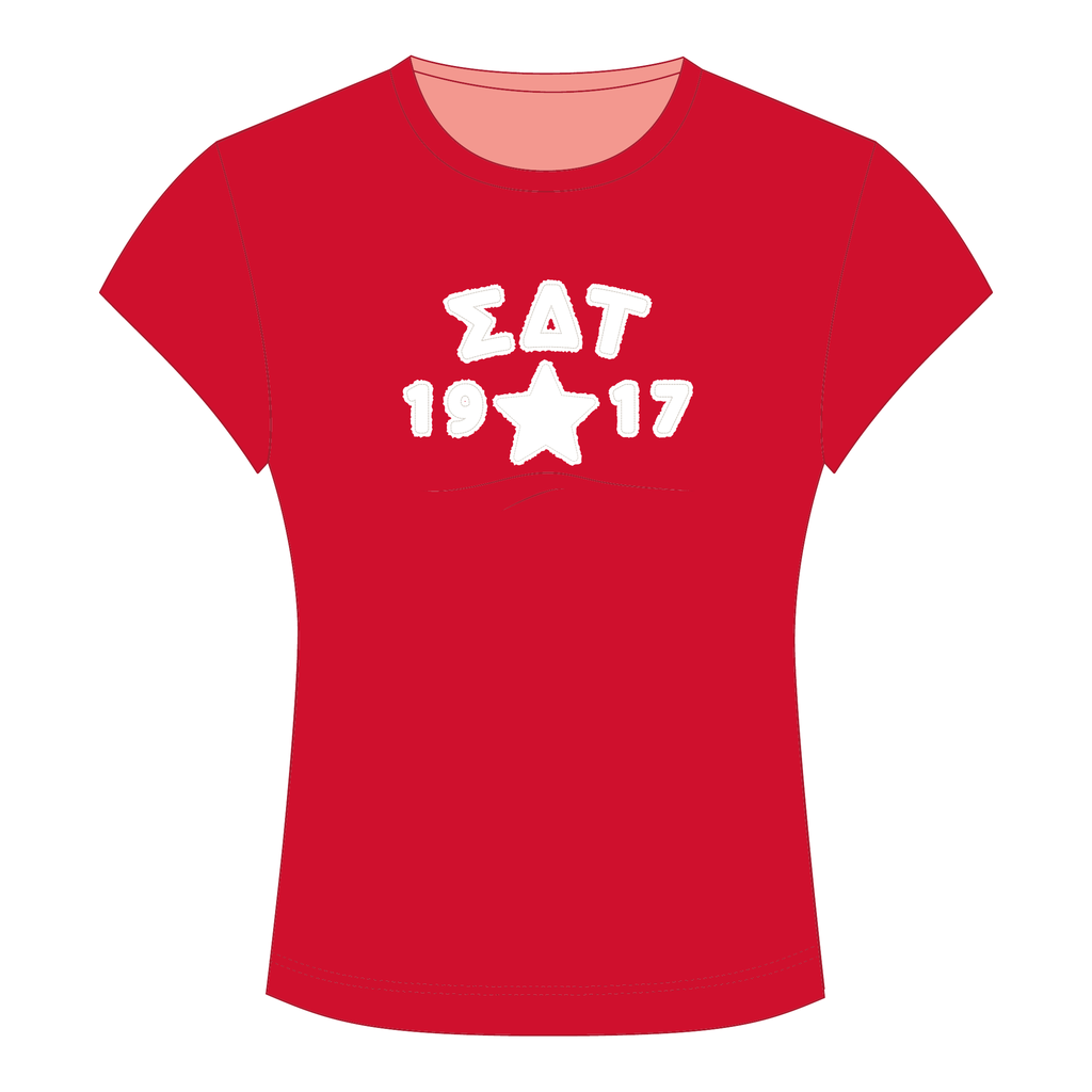 Sigma Delta Tau Baby Tee — Red