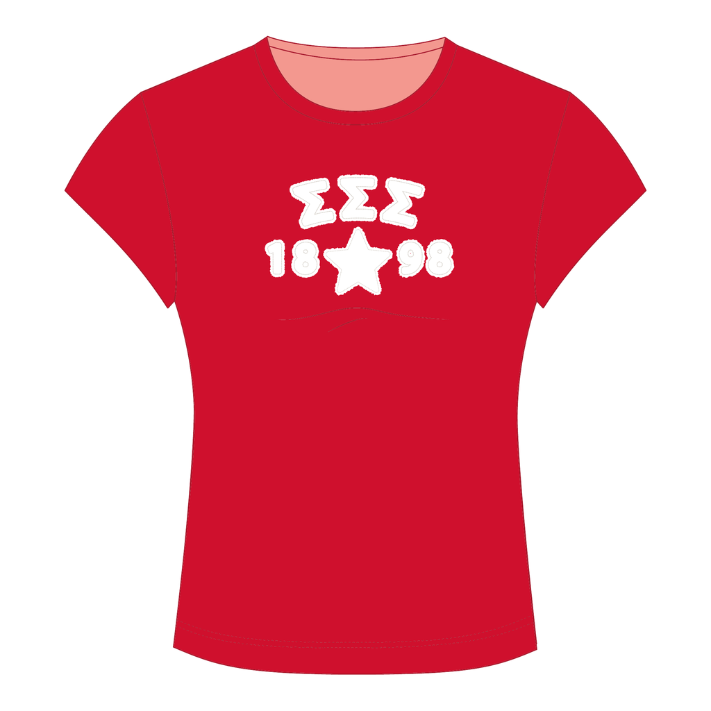 Sigma Sigma Sigma Baby Tee — Red