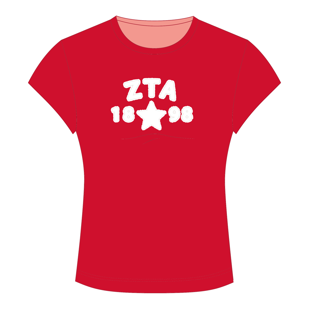 Zeta Tau Alpha Baby Tee — Red