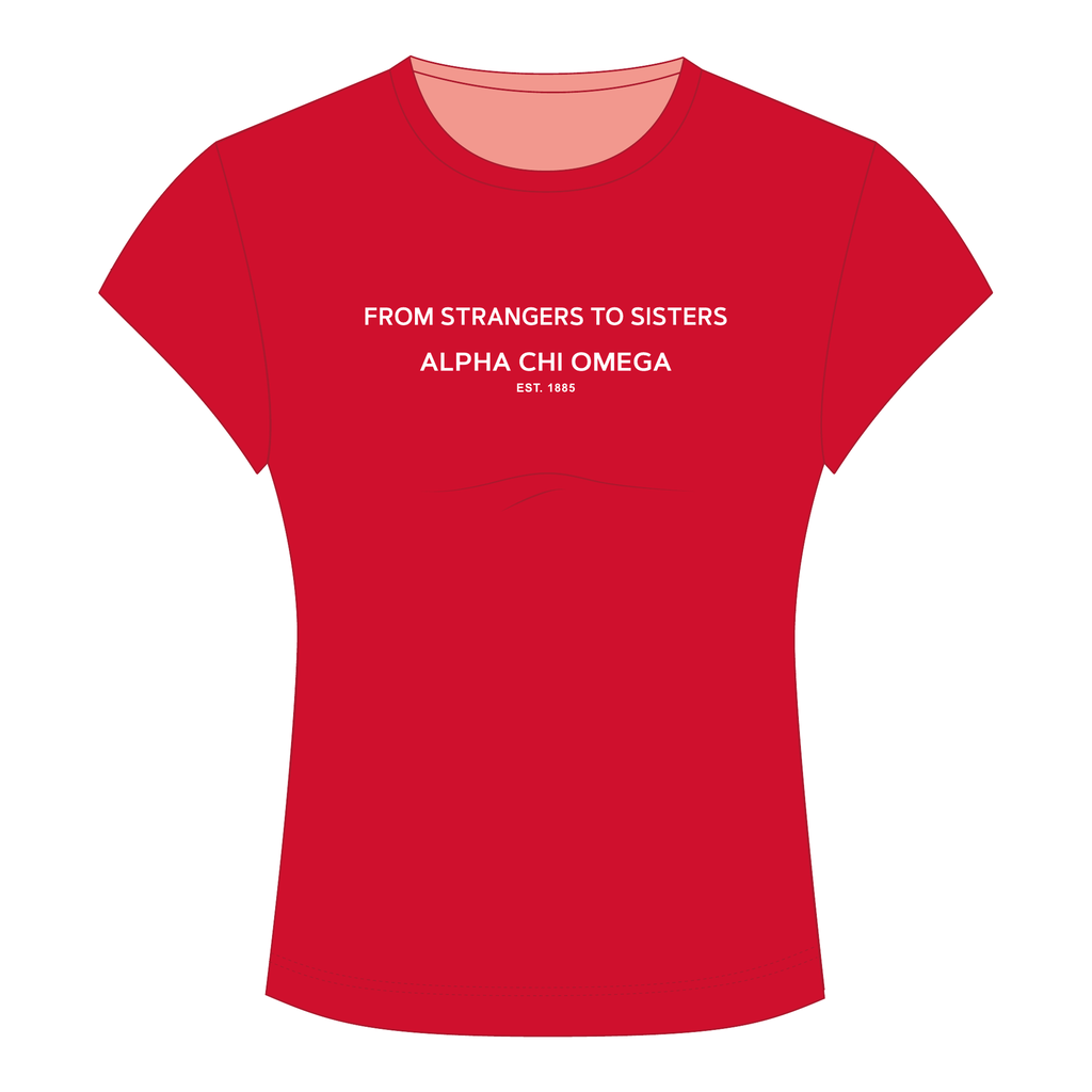 Alpha Chi Omega Baby Tee — Red