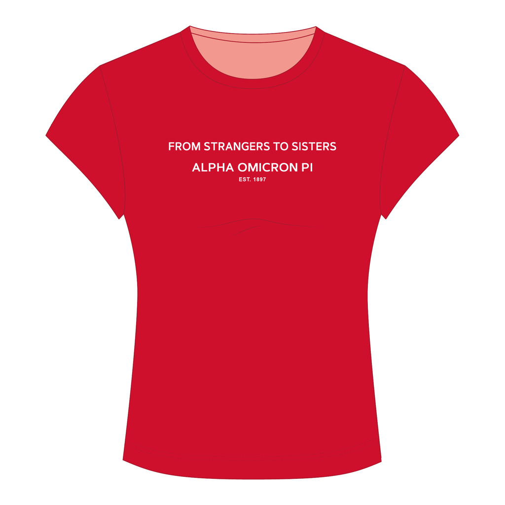 Alpha Omicron Pi Baby Tee — Red