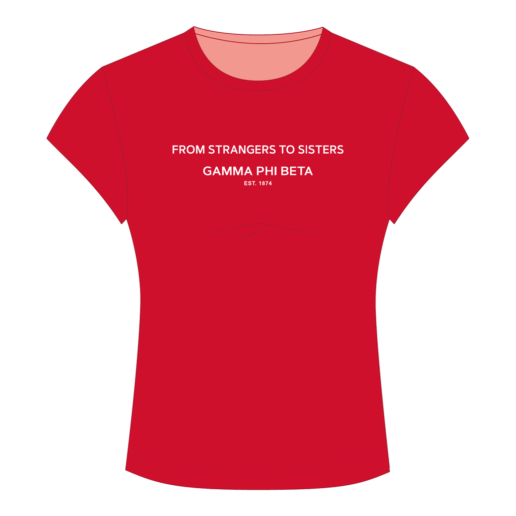 Gamma Phi Beta Baby Tee — Red