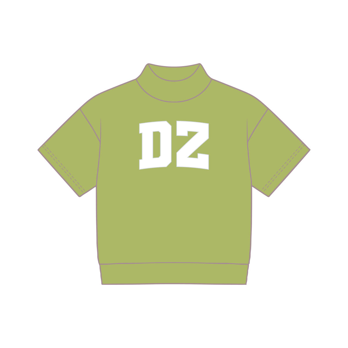 Short Sleeve Mockneck - Olive