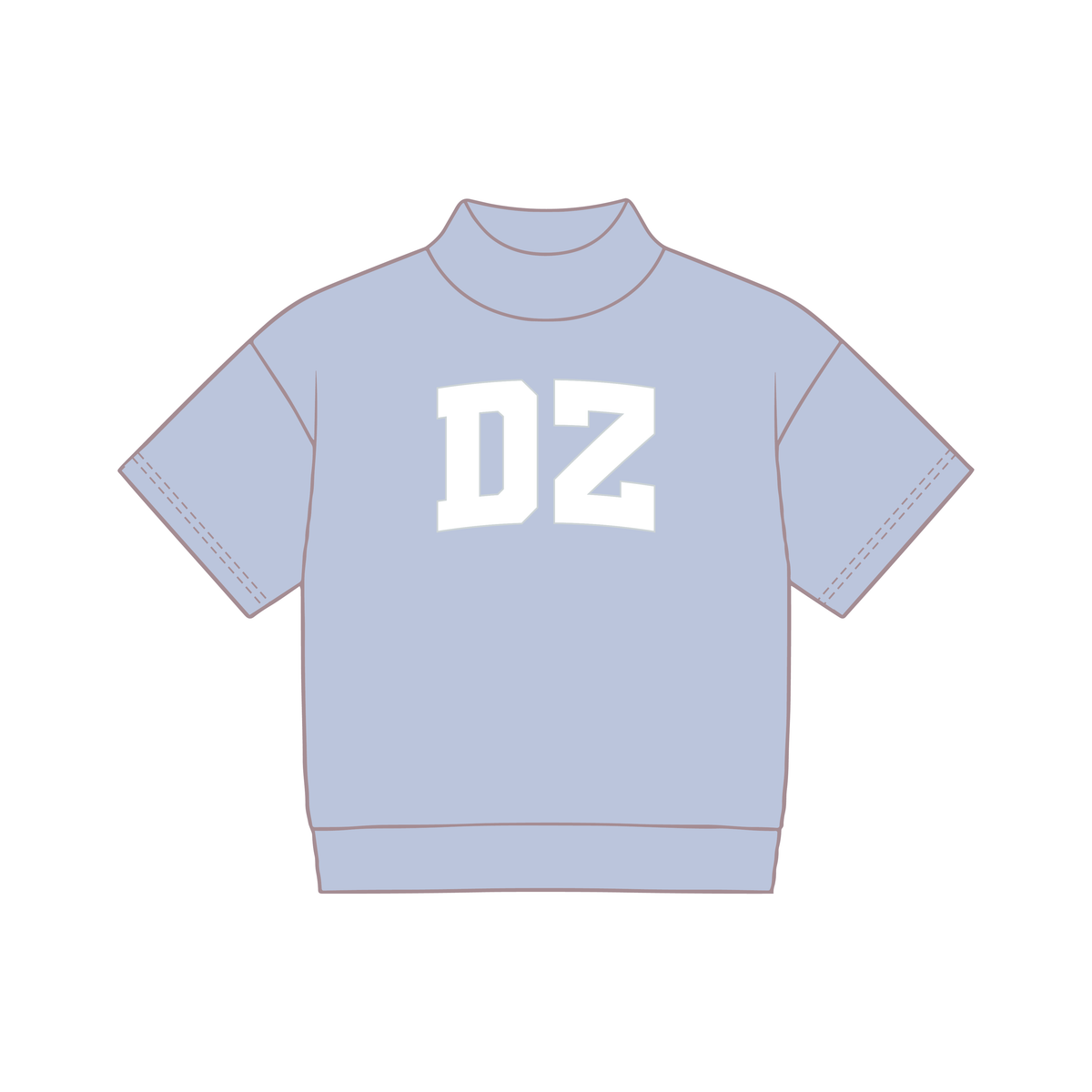 Short Sleeve Mockneck - Periwinkle
