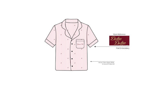 H3G-1020-University of Alabama-Gamma Phi Beta-Short Sleeve Pajama Top