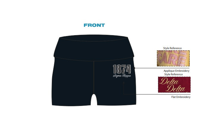 H3G-1078-California State University, Chico-Sigma Kappa-FOLD OVER SHORTS