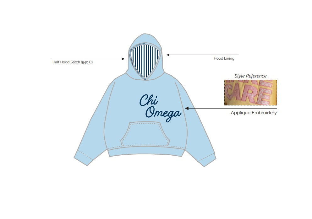 IN-0782 - University of Cincinnati - Chi Omega -  Hoodie